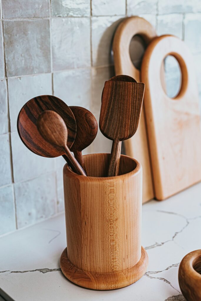 Utensil Crock with Spoons